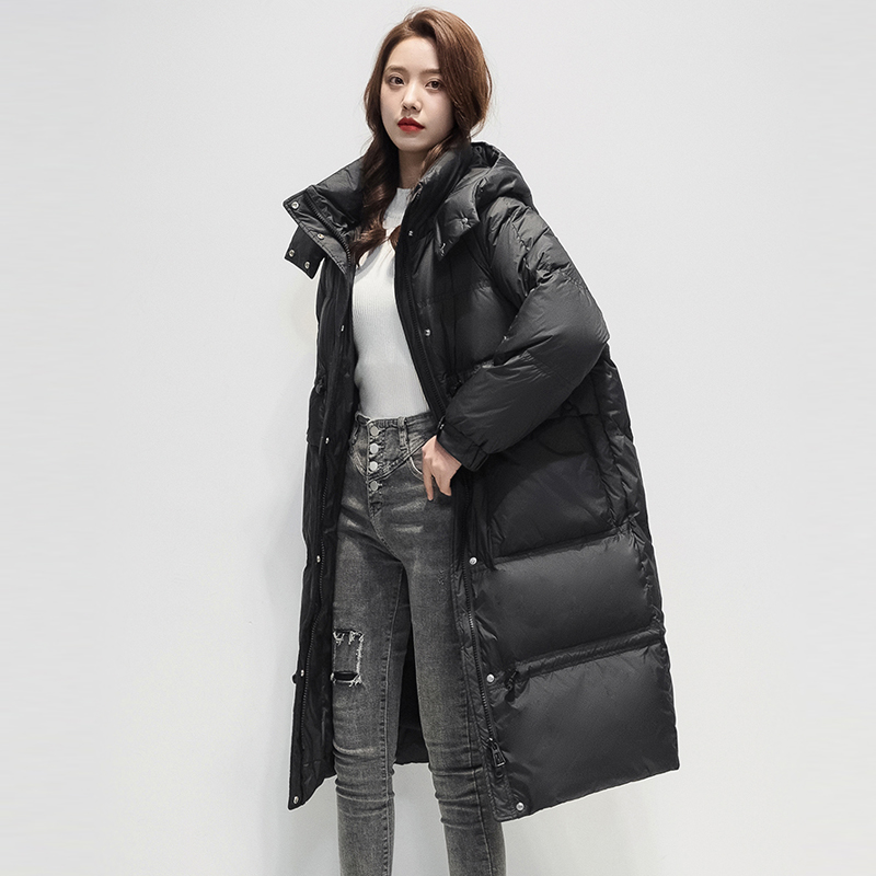 雅鹿羽绒服女中长款2022年冬季新款加厚韩版收腰洋气白鸭绒外套女