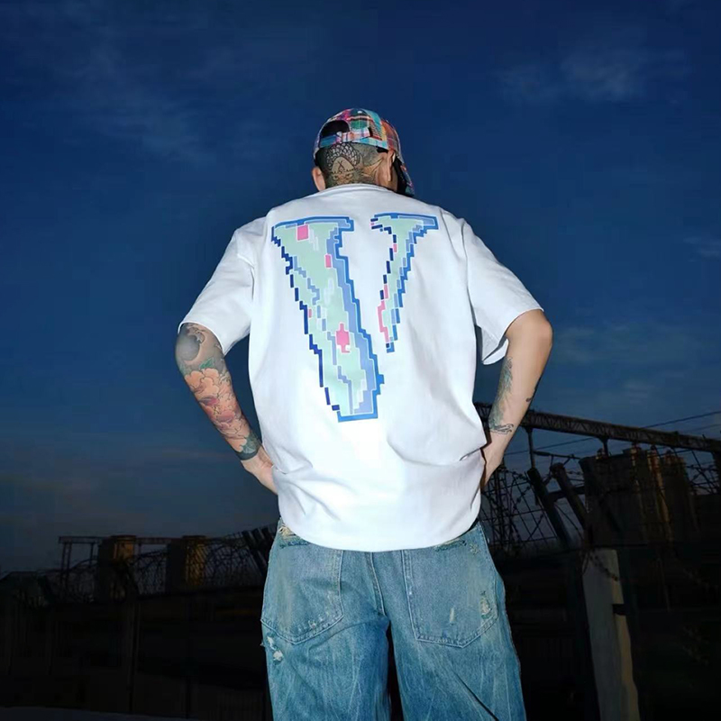 vlone樱花潮牌街头情侣男女短袖限定新品宽松t恤