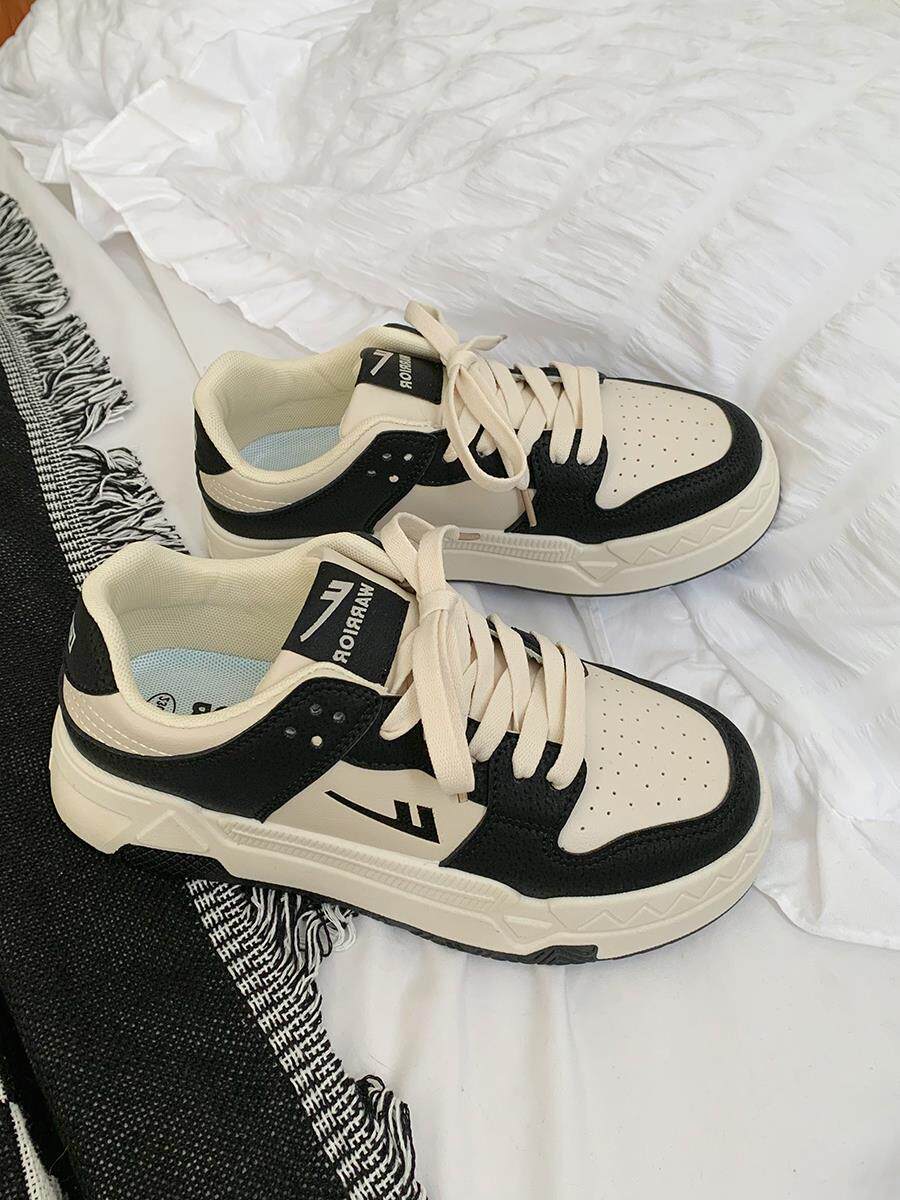 回力黑白熊猫板鞋女平底复古低帮小白鞋子女学生加绒休闲鞋