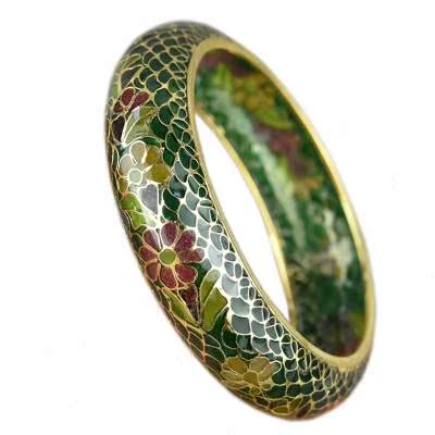 北京特产手工艺品景泰蓝脱胎透明蓝老手镯大号闭口景泰蓝