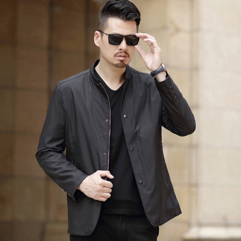 爸爸春装男士外套30岁中年夏季35薄款40春秋季50显年轻帅气上衣服