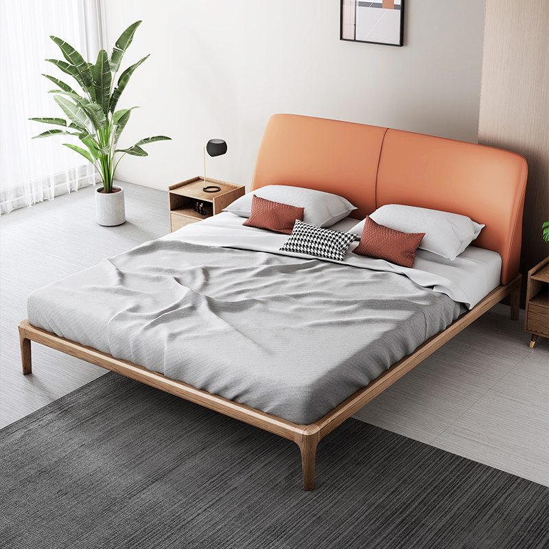 木床源氏木语伊图北欧实木现代简约1.8米卧室双人白蜡实木床