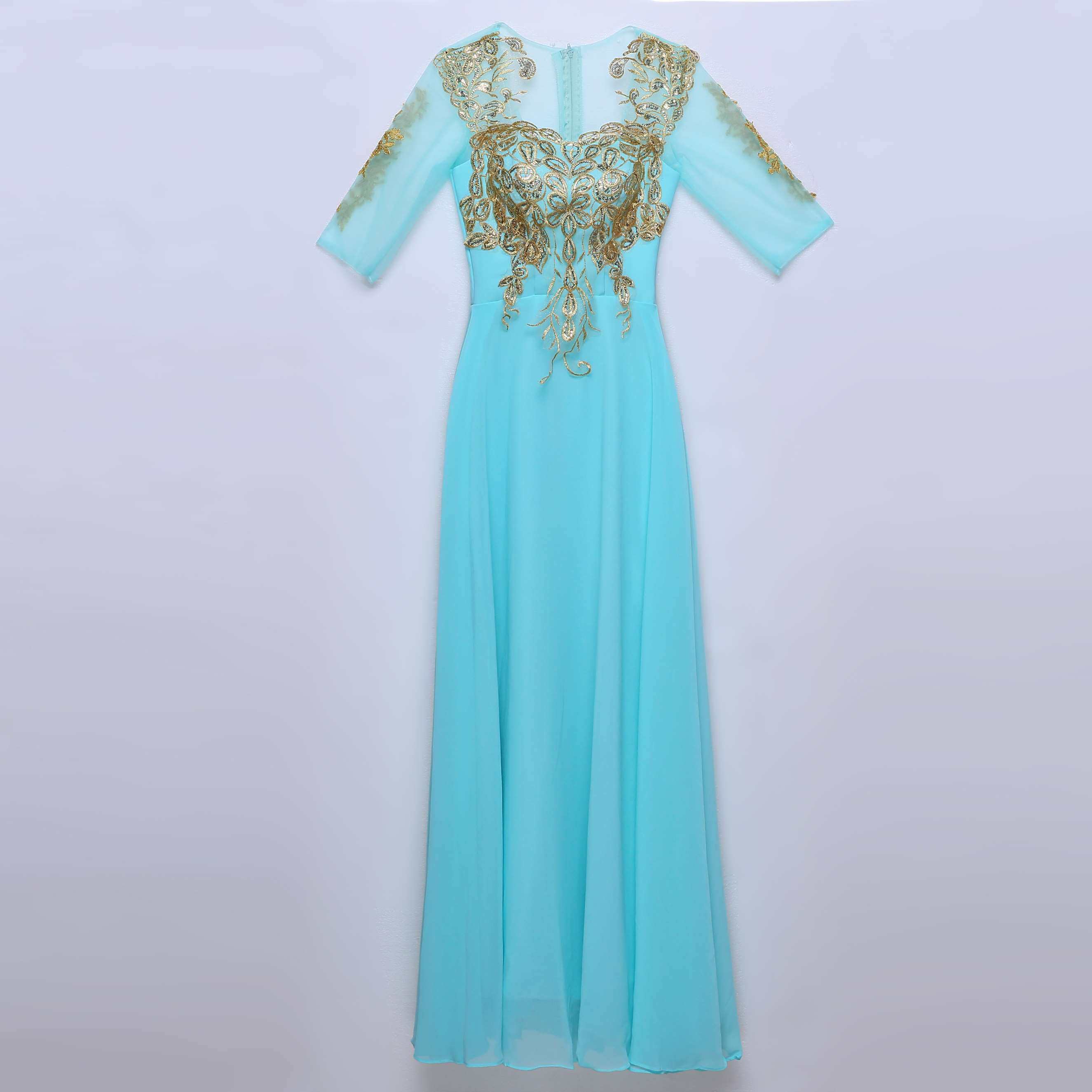 大合唱演出服装女长裙成人主持人长款中老年合唱团表演礼服新款夏