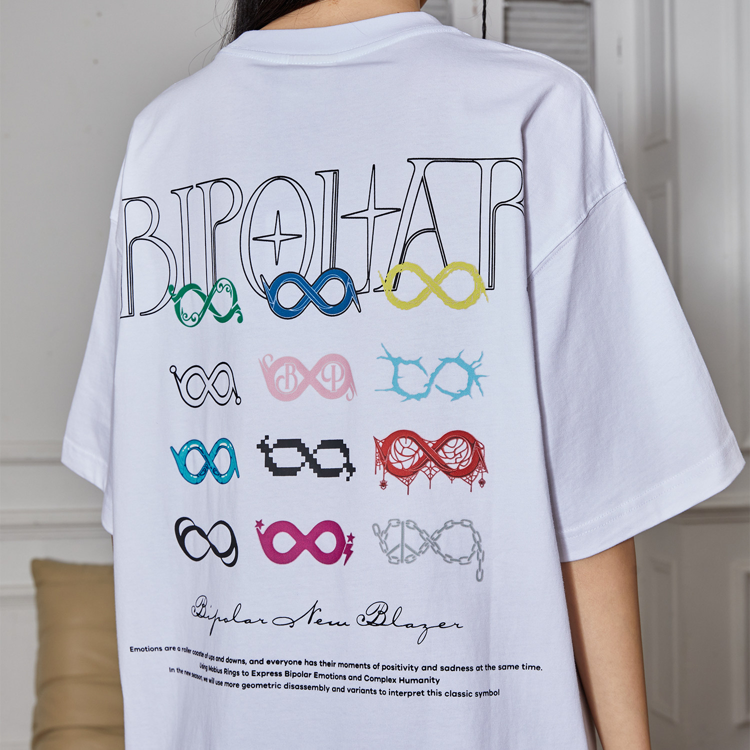 休闲bipolar集合数码印花短袖夏季男女情侣设计t恤