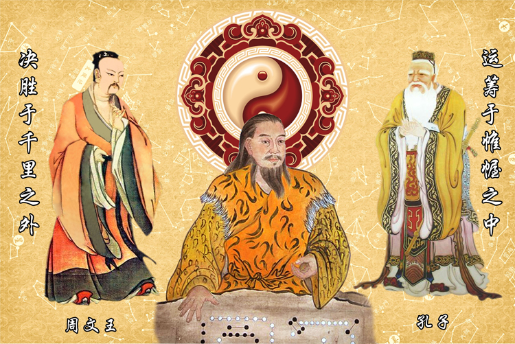 现代圣人古代国学知识易经周易经文王孔子装饰画现代装饰画