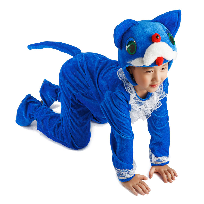 儿童动物服装小花猫衣服大人表演男童女童小猫儿童演出服