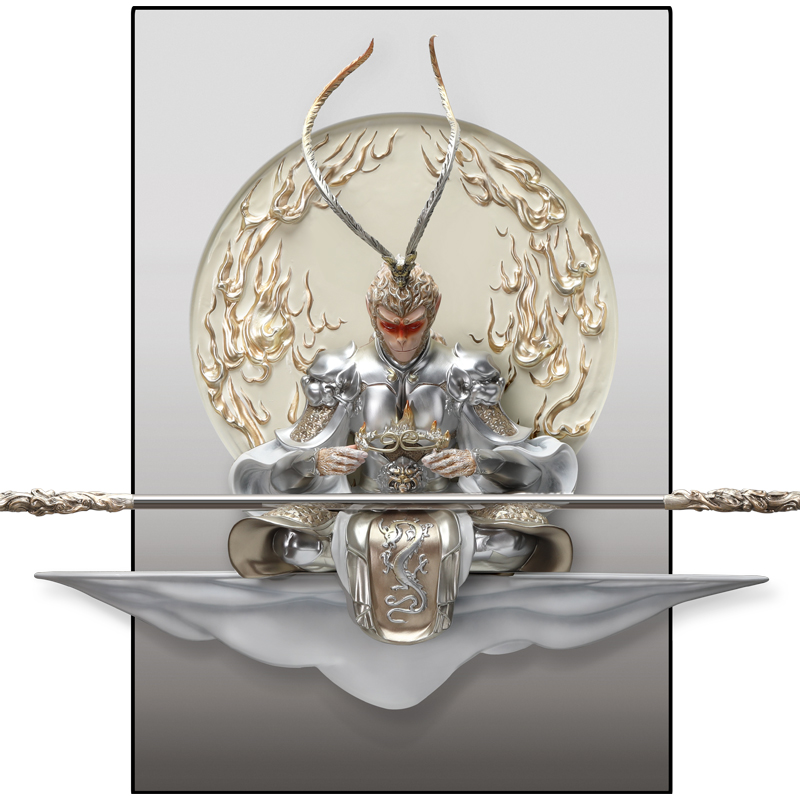 玄关走廊装饰画3d立体浮雕画斗战胜壁画齐天大圣现代装饰画