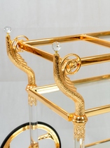 Hotel European-style delivery dining car upscale European style delivery dining car New classical crystal glass delivery car copper alloy delivery car