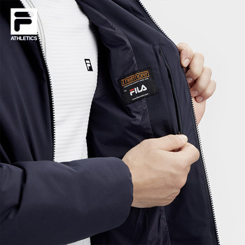 FILA Official's Cotton Clothes 2024 Spring New Basic Simple Fitness Sports Leisure Hooded Jacket