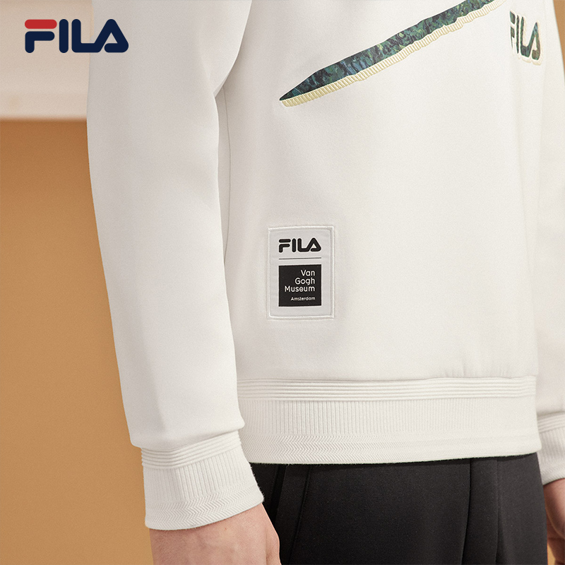 张艺兴同款fila梵高博物馆斐乐男士2023春季新款运动卫衣