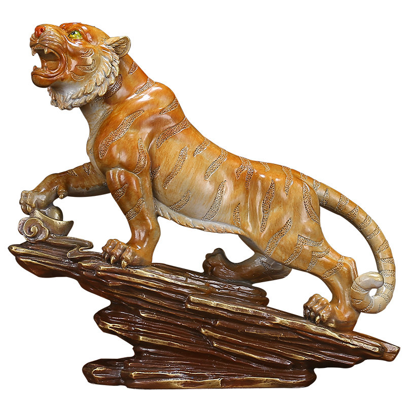 纯铜老虎摆件十二生肖上山虎虎虎年吉祥物老板办公室摆件