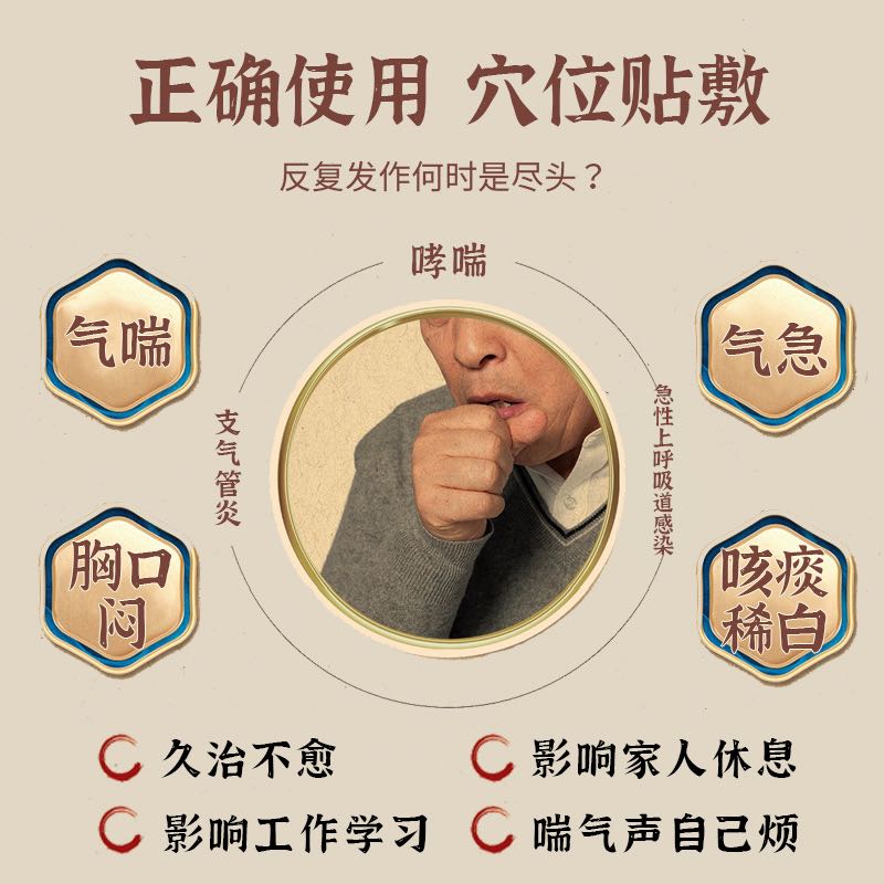 儿童成人止咳贴咳嗽气化痰痰多慢性咽炎支气管炎苗老太咳喘理疗贴