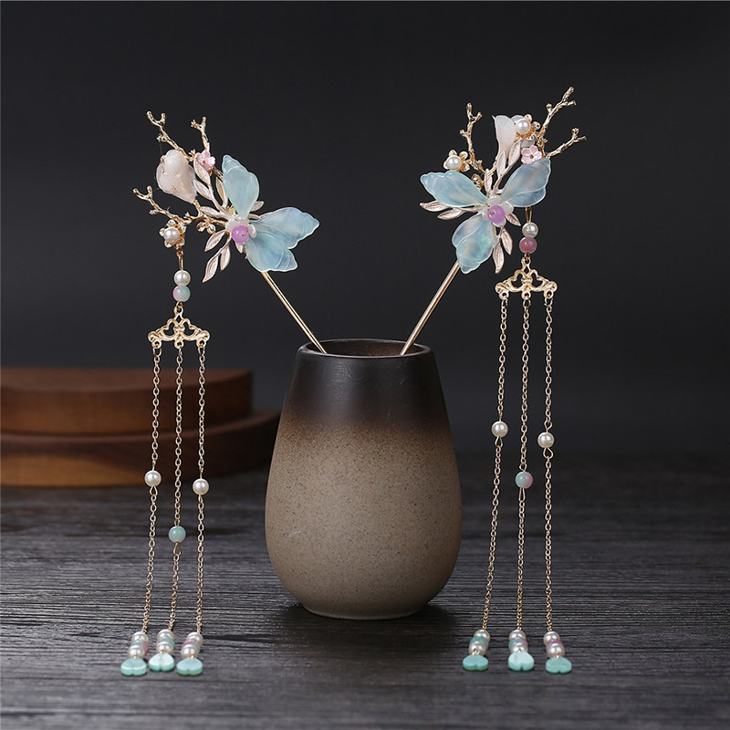 汉服头饰流苏步摇发簪古风超仙头冠发全套古装发饰