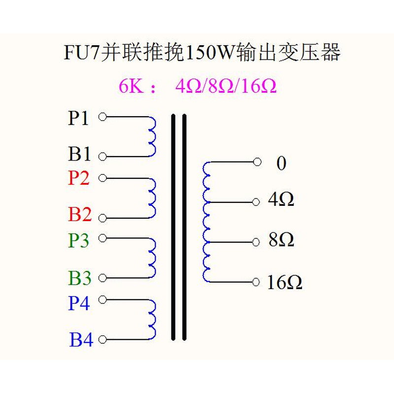 GY—2X40—2B型电影扩大器用FU7并联推挽150W输出变压