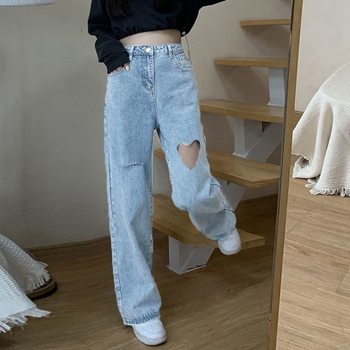 AS ສີດໍາ slit jeans ແມ່ຍິງແອວສູງໃຫມ່ກະທັດຮັດຂະຫນາດນ້ອຍ straight micro-flare pants ພາກຮຽນ spring