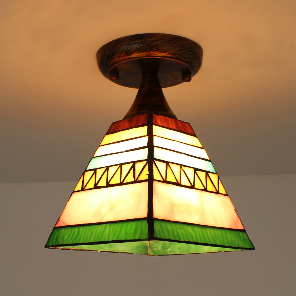 地中海灯田园吸顶灯蒂凡尼欧式过道灯具温馨led门厅阳台厨卫led灯