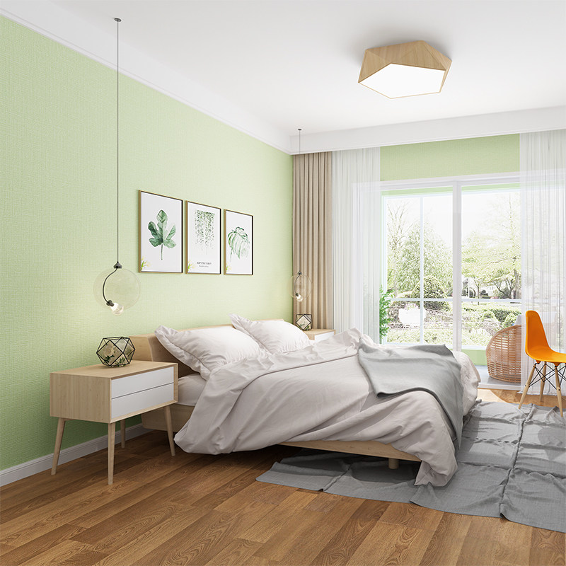 墙纸自粘卧室客厅装饰墙贴背景墙温馨女孩房间壁纸纯色防水贴纸