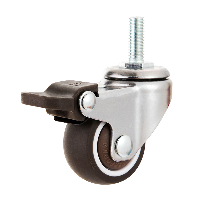 4只装万向轮配件静音轮子带刹车家具茶几滑轮工业小推车轱辘脚轮