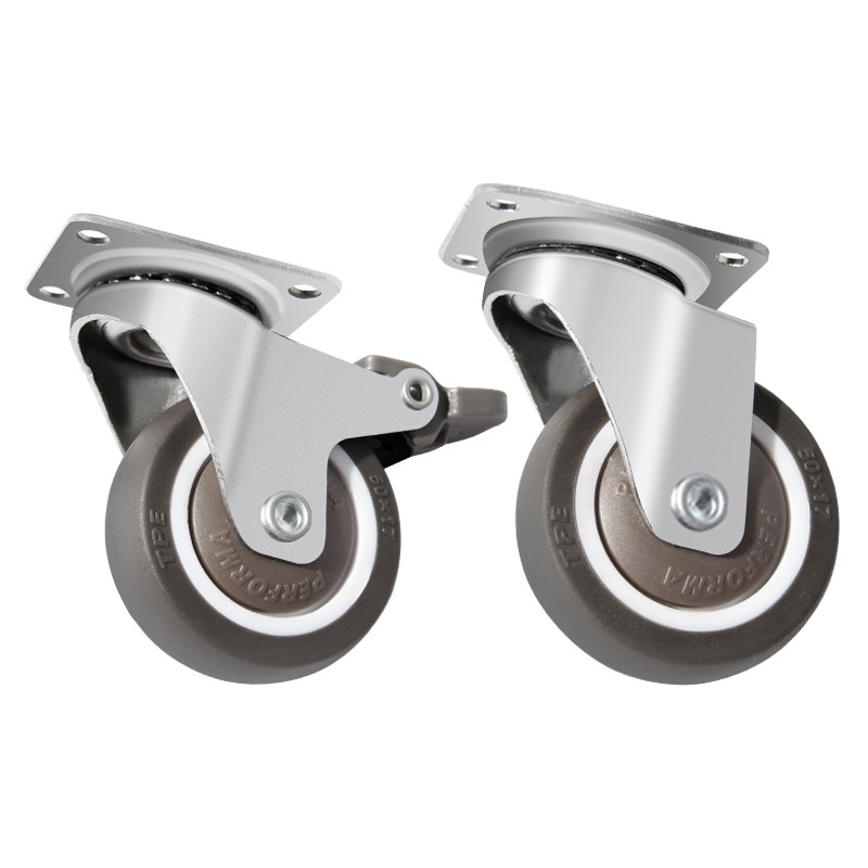 2寸万向轮子小滑轮带刹车转向家具脚轮静音重型轮子轱辘滚轮配件