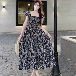 QY2025年夏季新款女装黑色无袖连衣裙简约风格宽松版型春夏款
