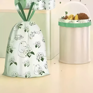 印花抽绳垃圾袋家用客厅手提式塑料袋宿舍拉级袋
