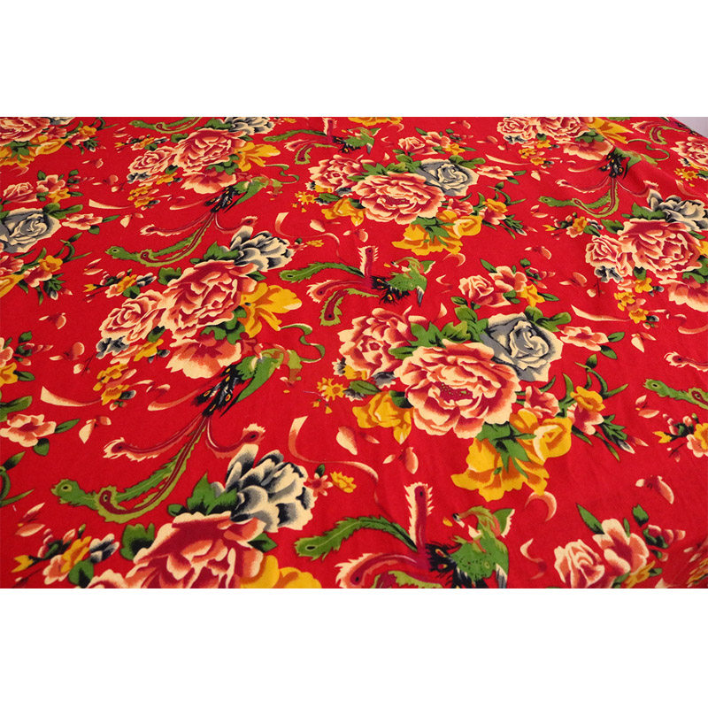 棉麻印花印花布布料东北北大花布秋冬服装面料民族海绵垫