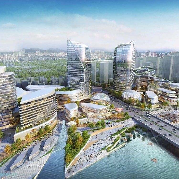 贝诺benoy临安滨湖新城滨水商业核心区建筑规划设计素材