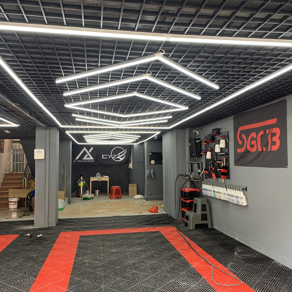 汽车洗车房店美容蜂窝机修无尘贴膜九宫格led支架灯