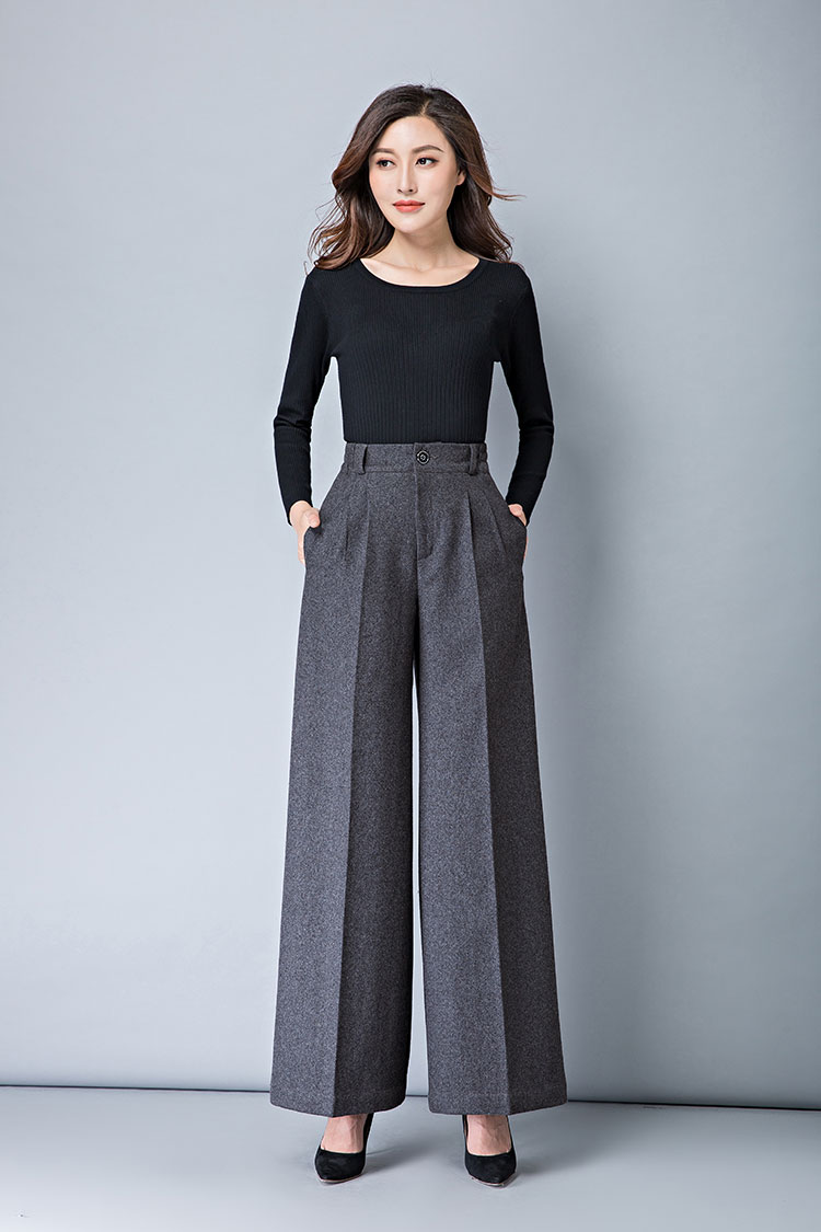 垂坠感阔腿裤女2020秋冬季新款宽松高腰休闲长裤休闲裤