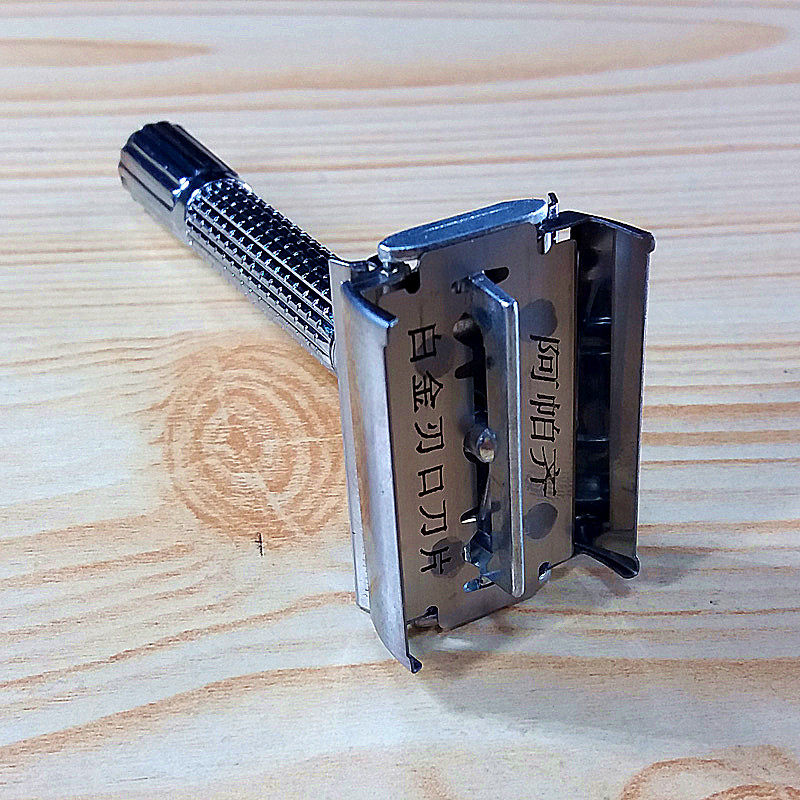 男杰不锈钢剃须剃须刀刀架男士老式手动双面刮胡刀剃须刀架