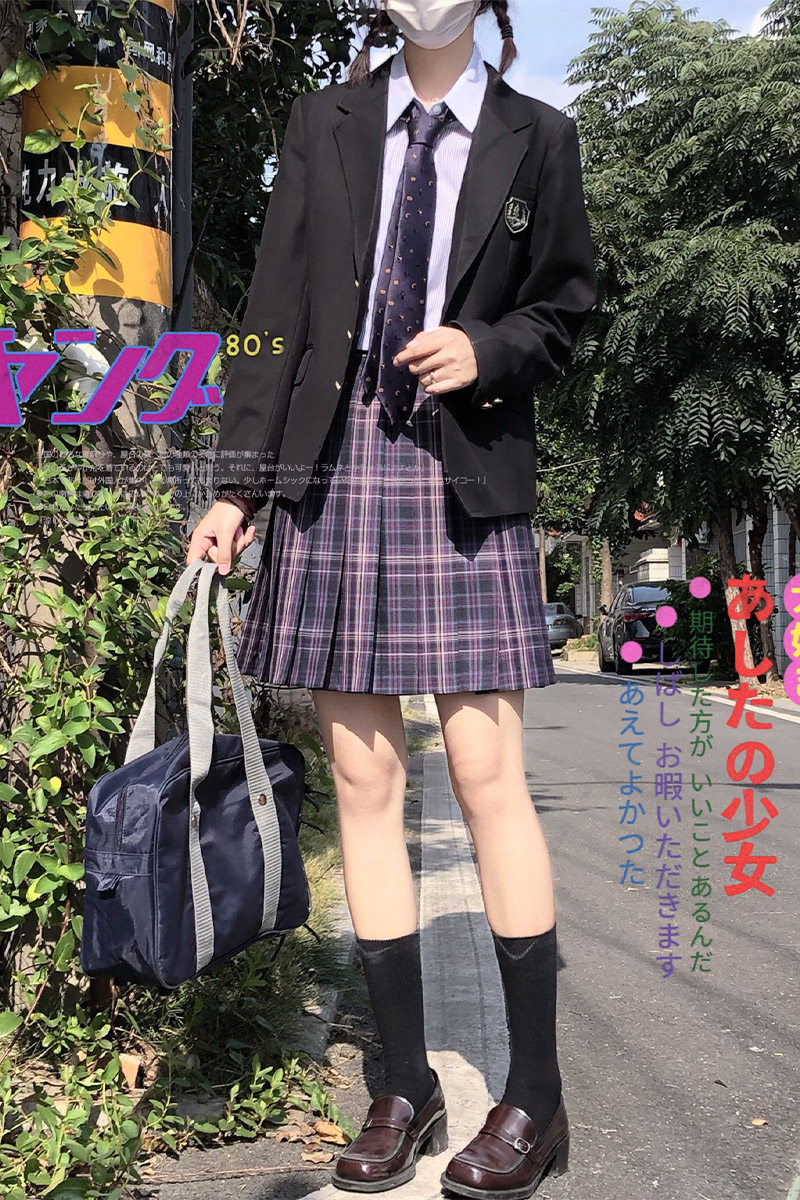 jk制服绝美紫色格裙夜宴现货jk未来辣妹jk