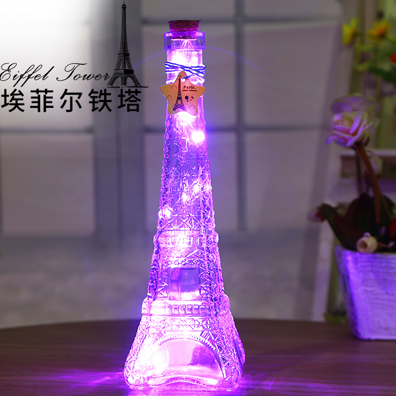 LED灯串星星瓶创意韩版玻璃瓶520幸运星许愿瓶星星折纸圣诞节礼物 - 图2