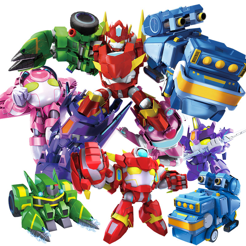 正版开心超人之正义联盟花心小心机车侠变形儿童玩具星际合体机甲