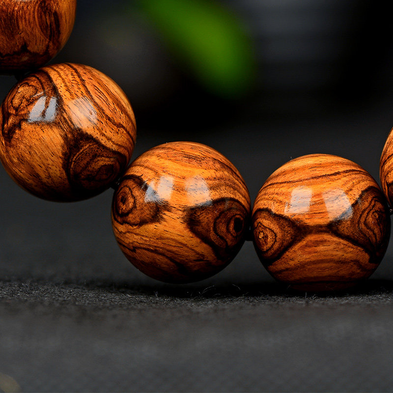 海南黄花梨手串满鬼眼鬼脸对眼20mm12佛珠高密老料手串