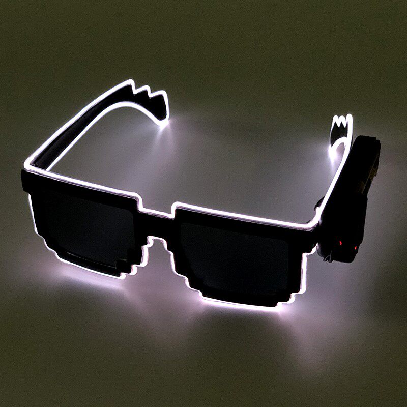 炫酷el发光眼镜马赛克蹦迪夜光led新款网红发光玩具