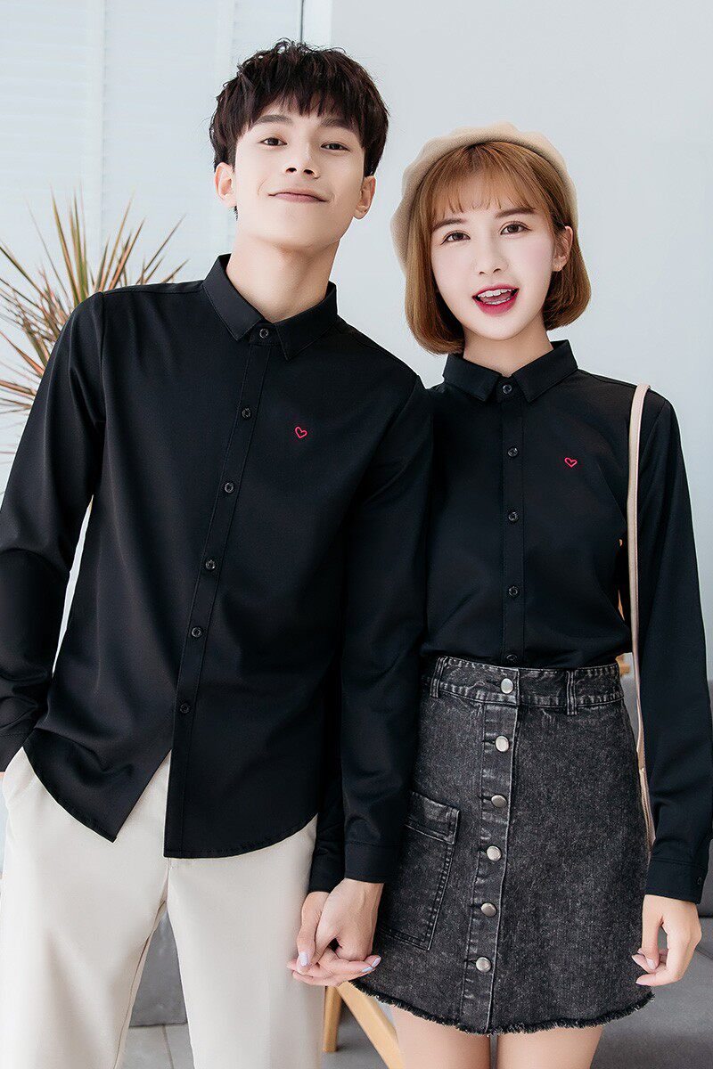 情侣les抗皱内穿xs中性矮个子男女衬衫白衬衫衬衫