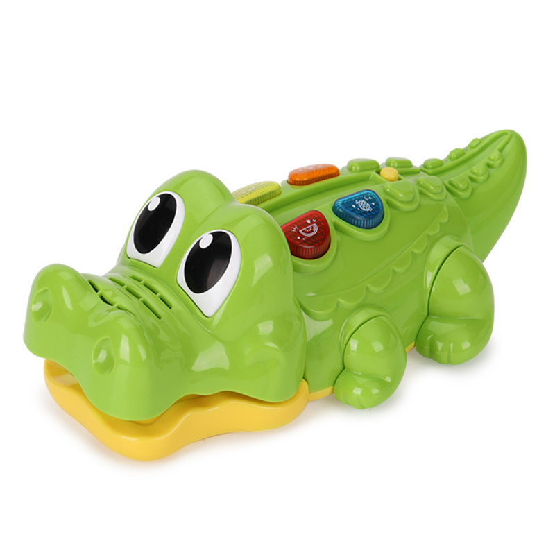 挺逗爬行小鳄鱼益智玩具引导学爬学步612月一岁宝宝电动