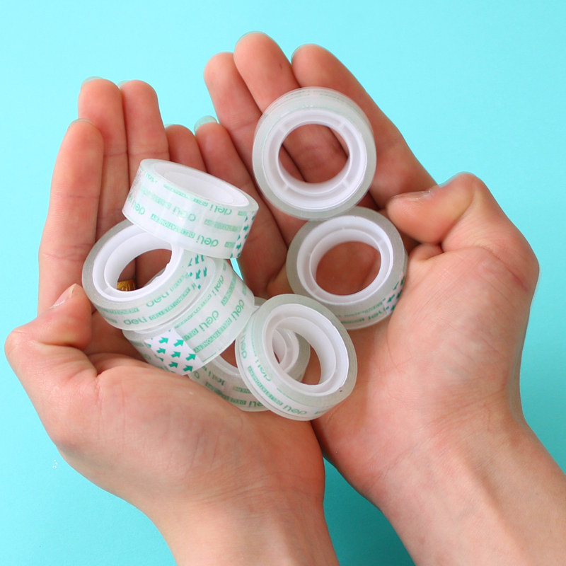 得力交代切割器胶纸封口手撕可粘字改错错题加厚胶带