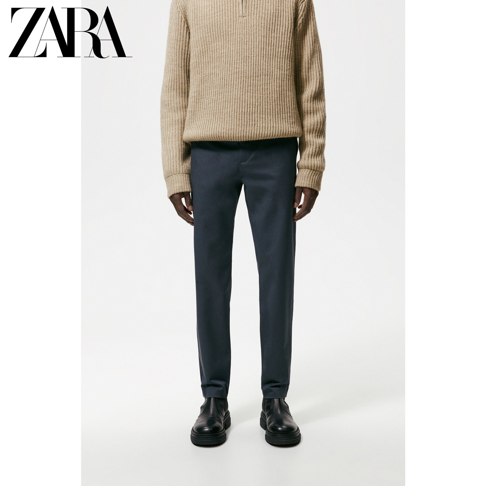 ZARA秋季男装 弹力修身CHINO卡其裤休闲裤 6861433 807