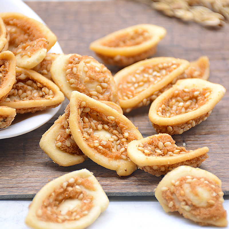 兰眼猫耳酥猫耳朵网红零食小吃怀旧休闲食品芝麻味香酥夜宵独立包