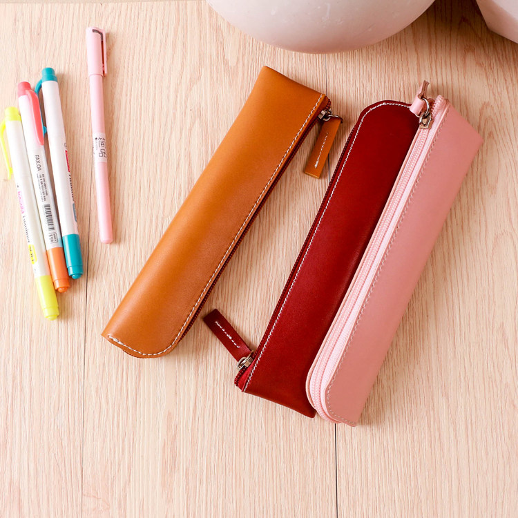 ipad pencil笔套清新皮质迷你小笔袋创意简约3-4支容量男女高中学