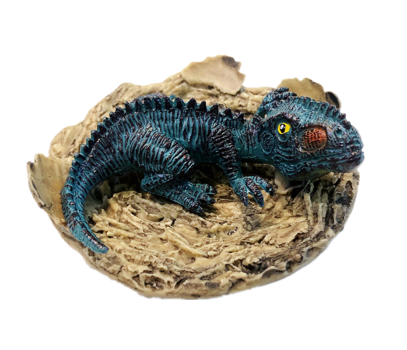 恐龙幼崽趴姿破壳蛋宝宝玩具实心硬胶模型彩色仿真