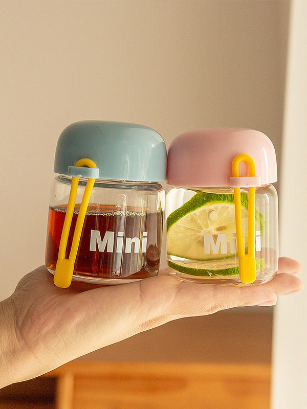 超小迷你便携玻璃杯水杯简约清新森系创意泡茶玻璃杯