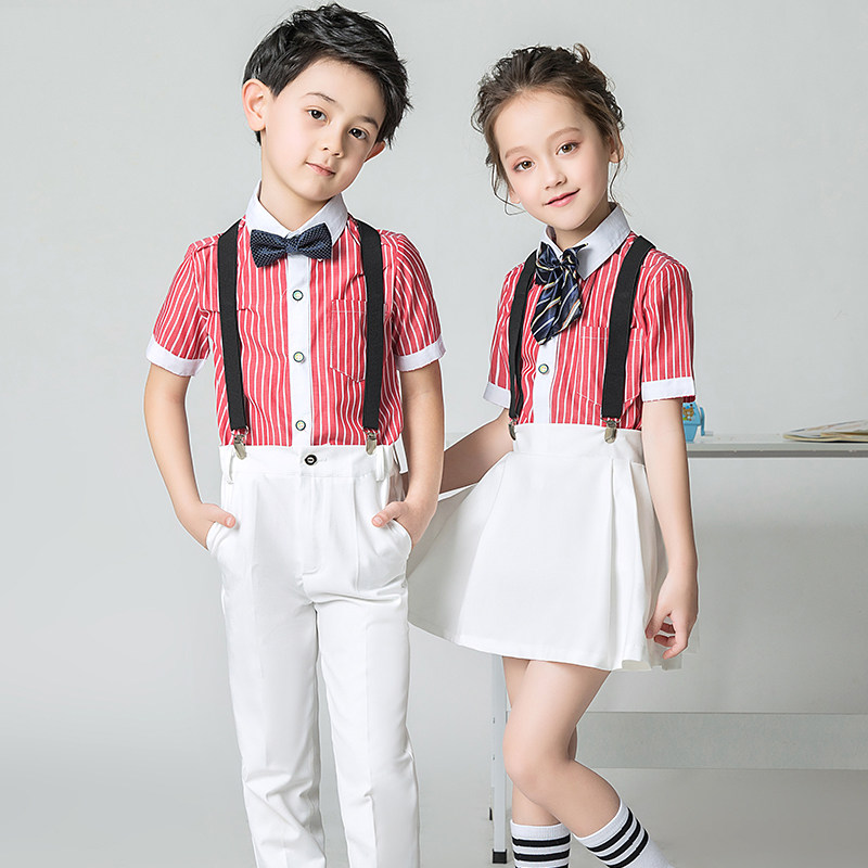 六一儿童演出服背带套装男女女童花童礼服钢琴儿童演出服