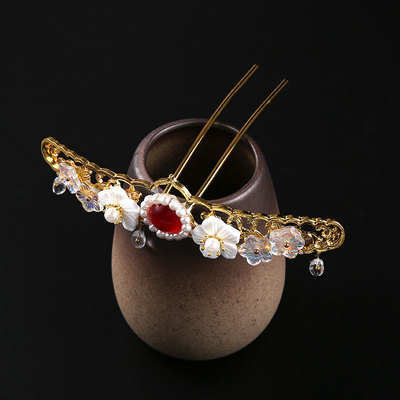 发冠女古风流苏步摇超仙汉服头饰古风发饰古装头冠新娘皇冠发簪子