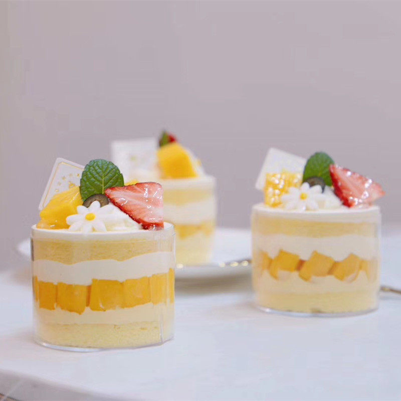 大圆慕斯杯水水果蛋糕果冻冰淇淋一次性杯子塑料塑杯