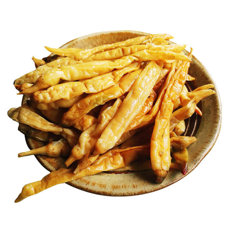 酸辣肉厚脆爽 湖南新化特产农家自制白辣椒半干整坛子菜卜白辣子