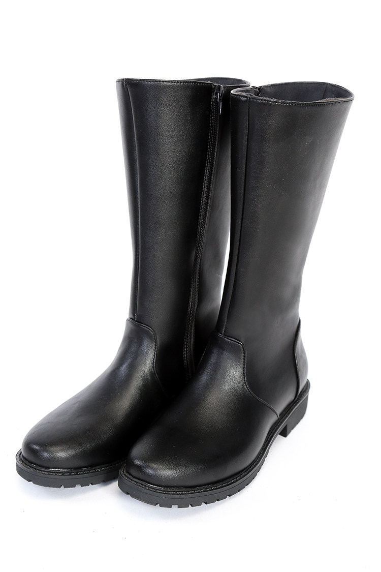 儿童长筒军靴升旗仪仗队高筒军鞋骑马马靴成人皮靴