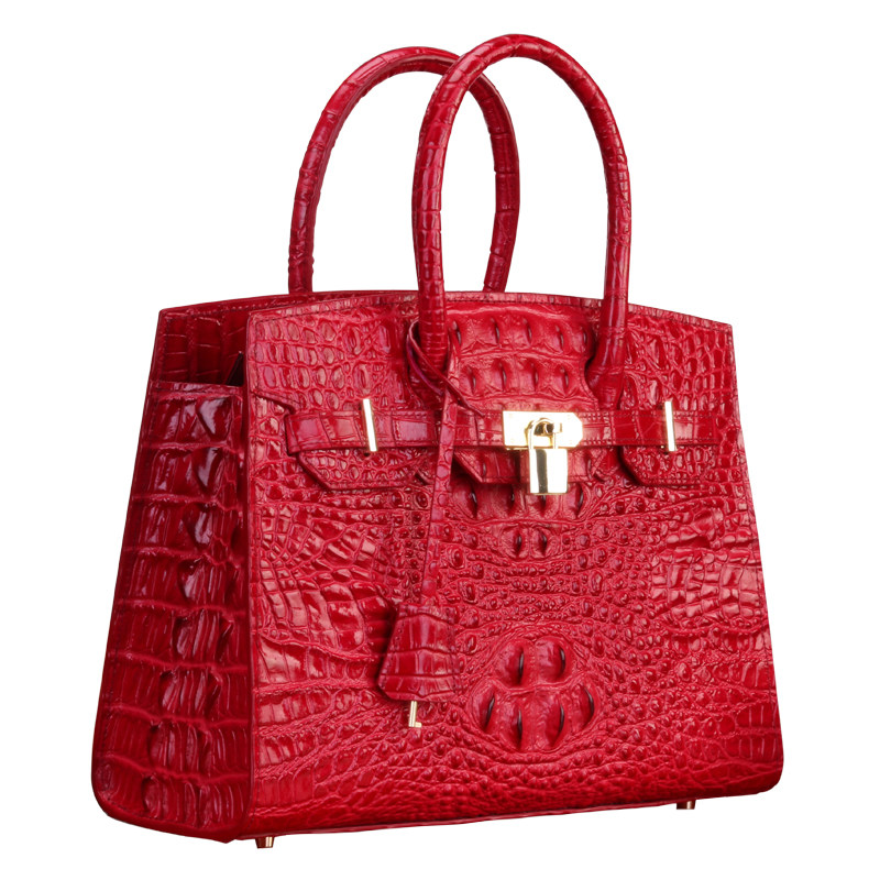 泰国鳄鱼皮女包真皮2019新款时尚奢华高档皮包新娘斜挎单肩手提包