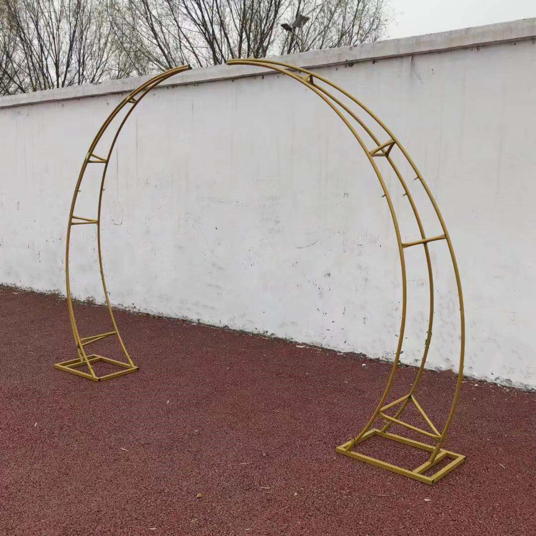 新款婚庆铁艺道具牛角角门象牙门户户外草坪拱门